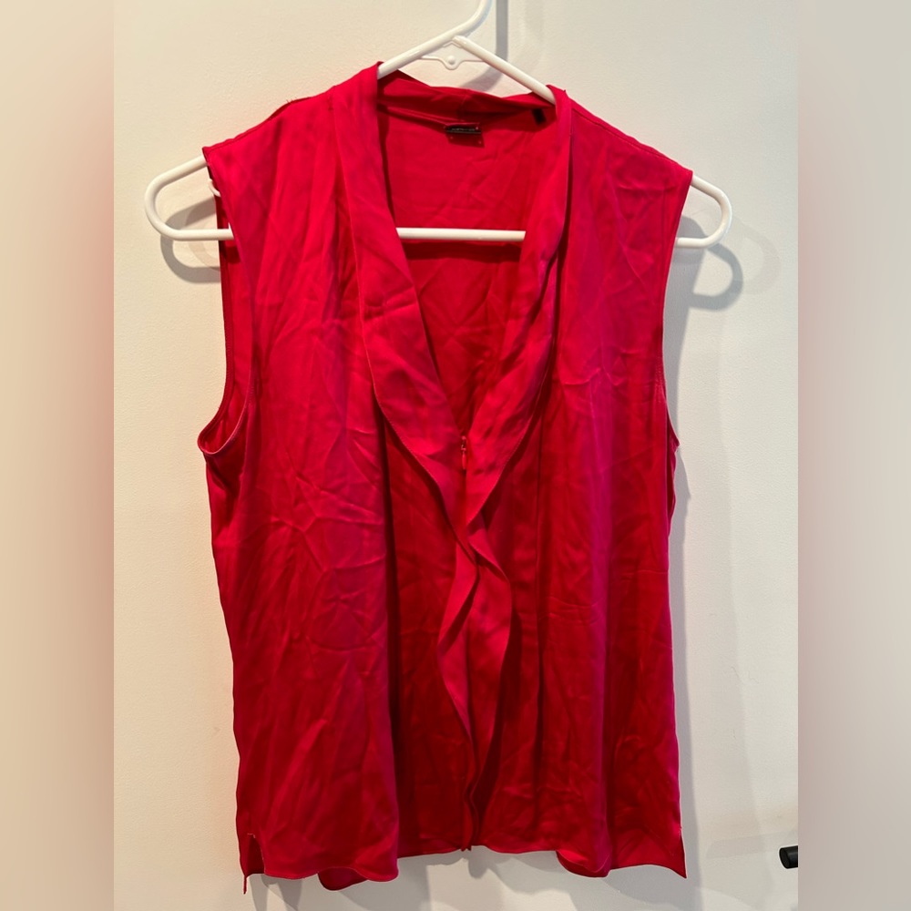 Tahari Pink 95% Silk Top - Size Small - VDAY